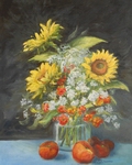 Sun Flowers and Peaches